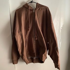 Brandy Melville brown Carla zip up